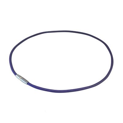 Phiten RAKUWA Magnetic Titanium Necklace 50cm Navy Silver Metal Top