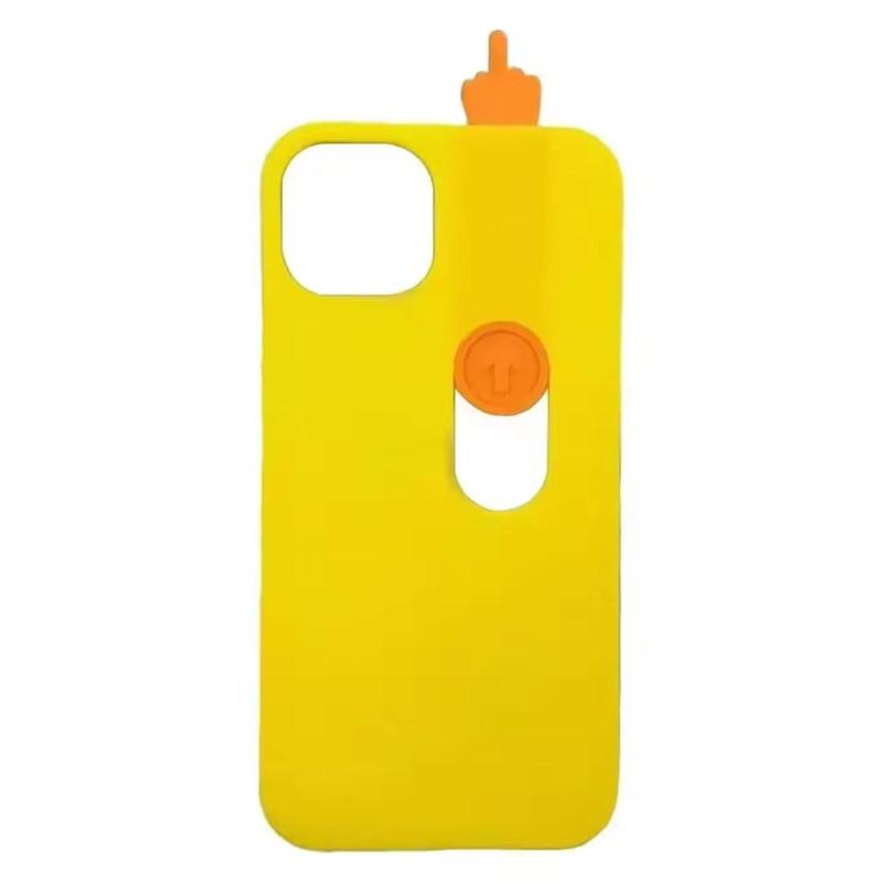 Mittelfinger iPhone Serie Anti-Fall Silikonhülle 3D Gedruckte Schiebe-Handyhülle Interessante Mittelfinger-Handyhülle