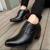 Fashion Men Retro Formal Shoes Black Patent Leather Lace Up Business Derby Shoes Casual Fashion Versatile Shoes Size 38-46 Men Shoes