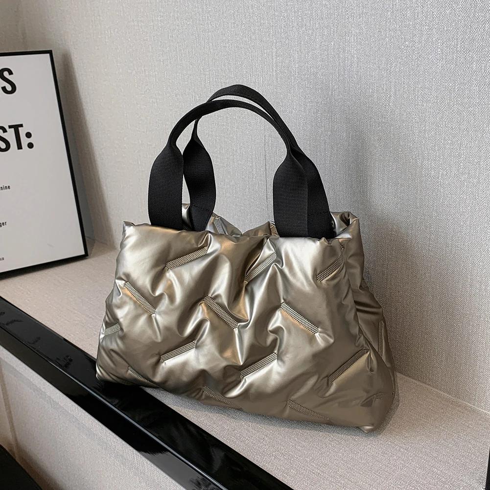 Nylon Women's Tote Bags Autumn Winter Fashion Underarm Bags Padded Top-Handle Bags Ladies Casual Shopper Bags Handbags for Girls