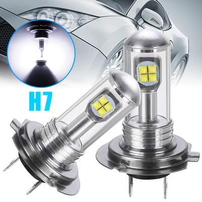 2x H7 80W 3000LM LED bilstrålkastare Dimma DRL Körlampa Glödlampa 6000K Vit