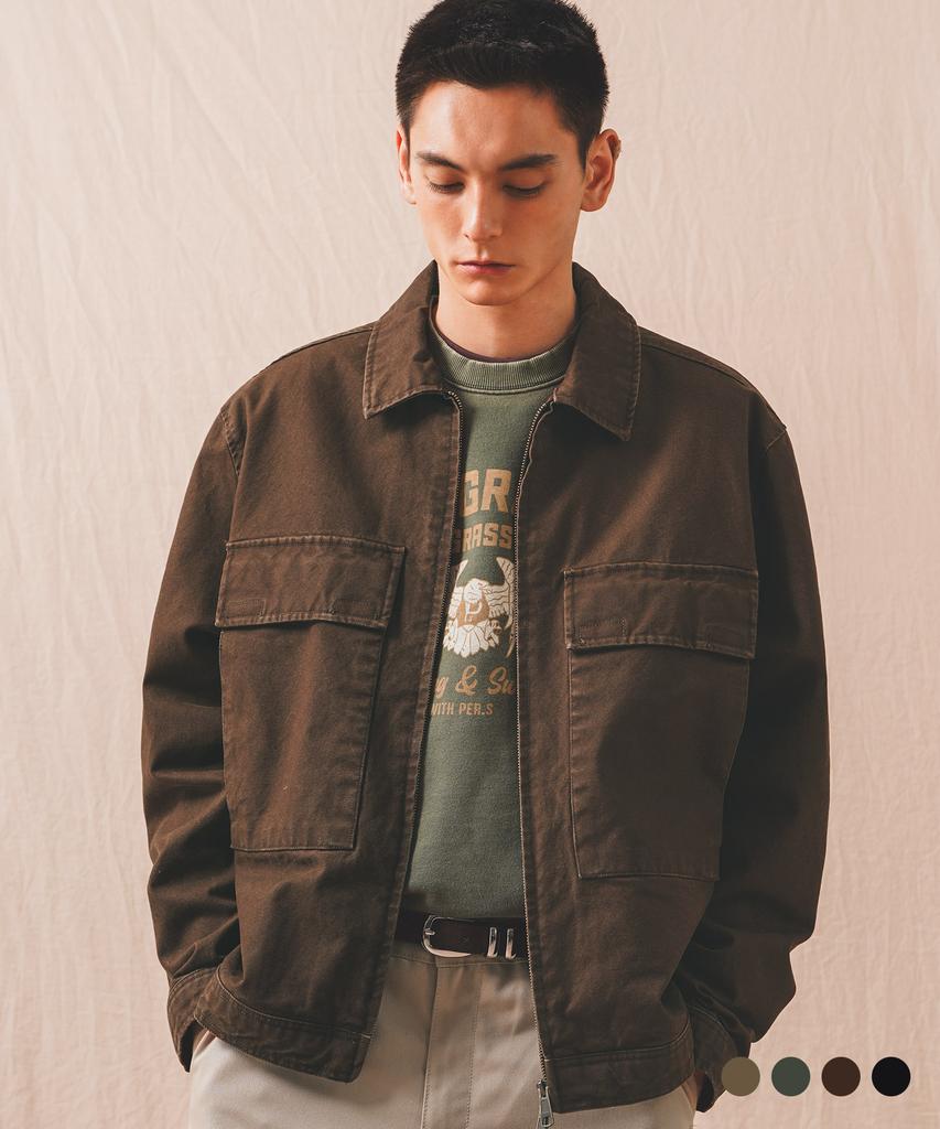 Perstep Oxford Cotton Work Jacket Brown Smot4684