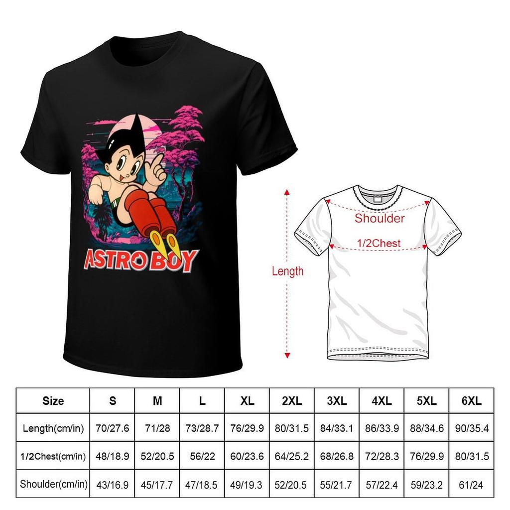 Astro Boy Klassisches Anime T-Shirt Grafik-T-Shirts Individuelles T-Shirt Schwarze T-Shirts für Männer