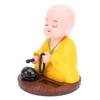 Little Monk Solar Figurine Funny Auto Nodding Knocking Chinese Monk Statue Toy Dashboard Ornament