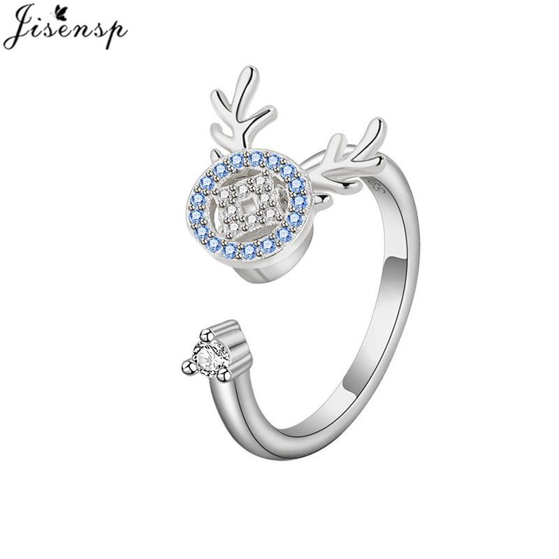 Luxury Anxiety Ring Fidget Spinner Ring for Women Crystal Flower Butterfly Animal Finger Ring Rotate Anti Stress Wedding Jewerly