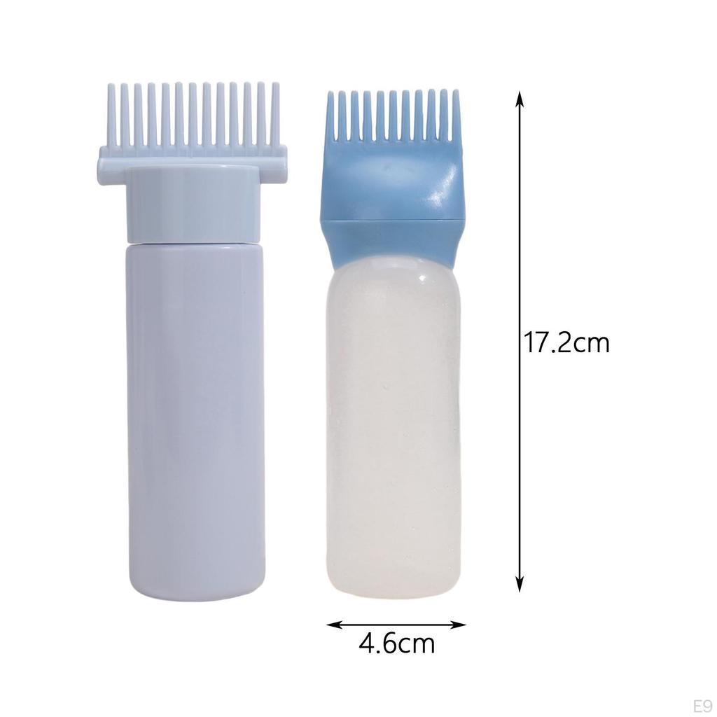 2 Pack of Hair Coloring Applicator Bottles with Root Comb for Barbershop Use