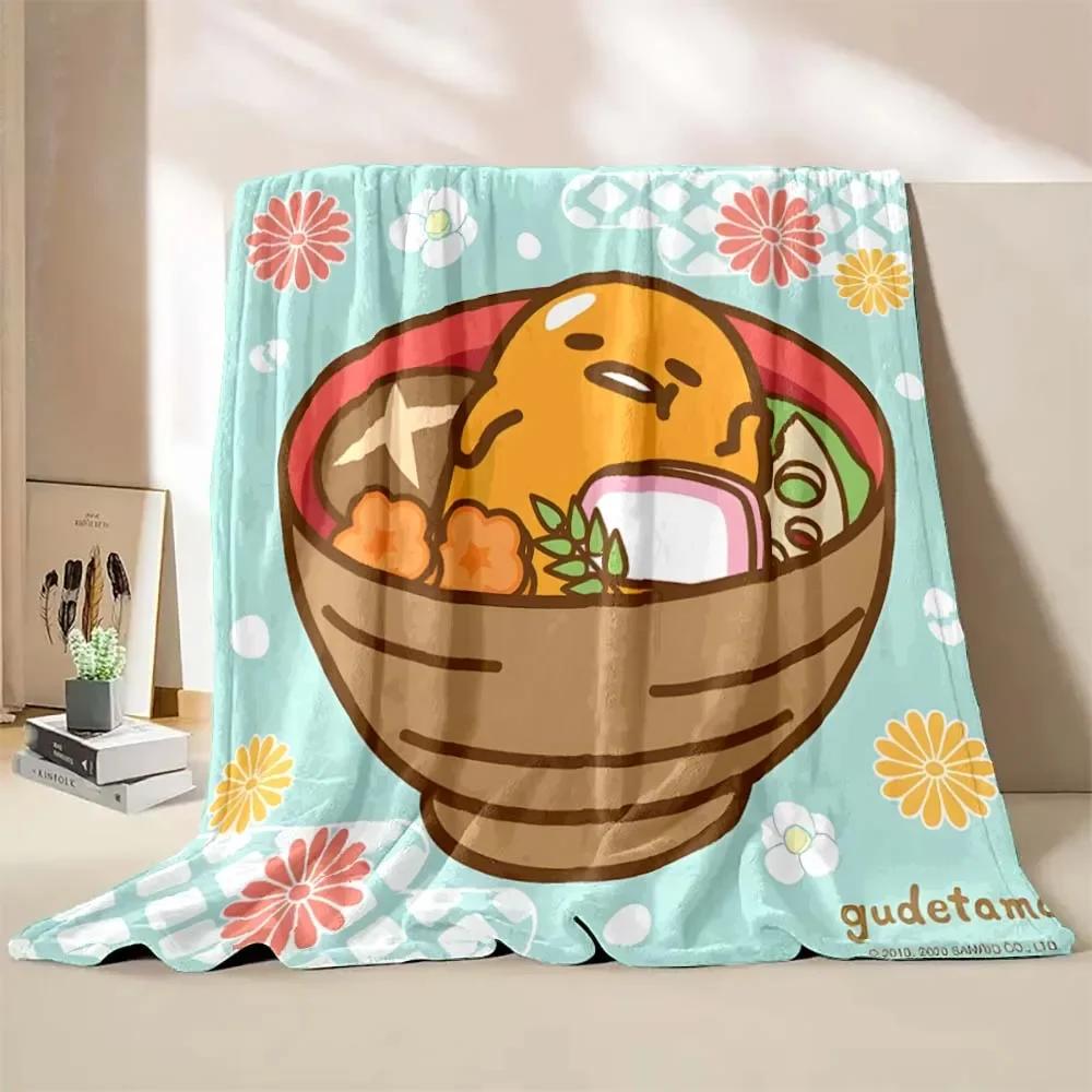 1PC Gudetama Egg Printed Blanket Children Adult Blanket Soft and Warm Bedding for Bed Sofa Outdoor Travel Cover Blanket