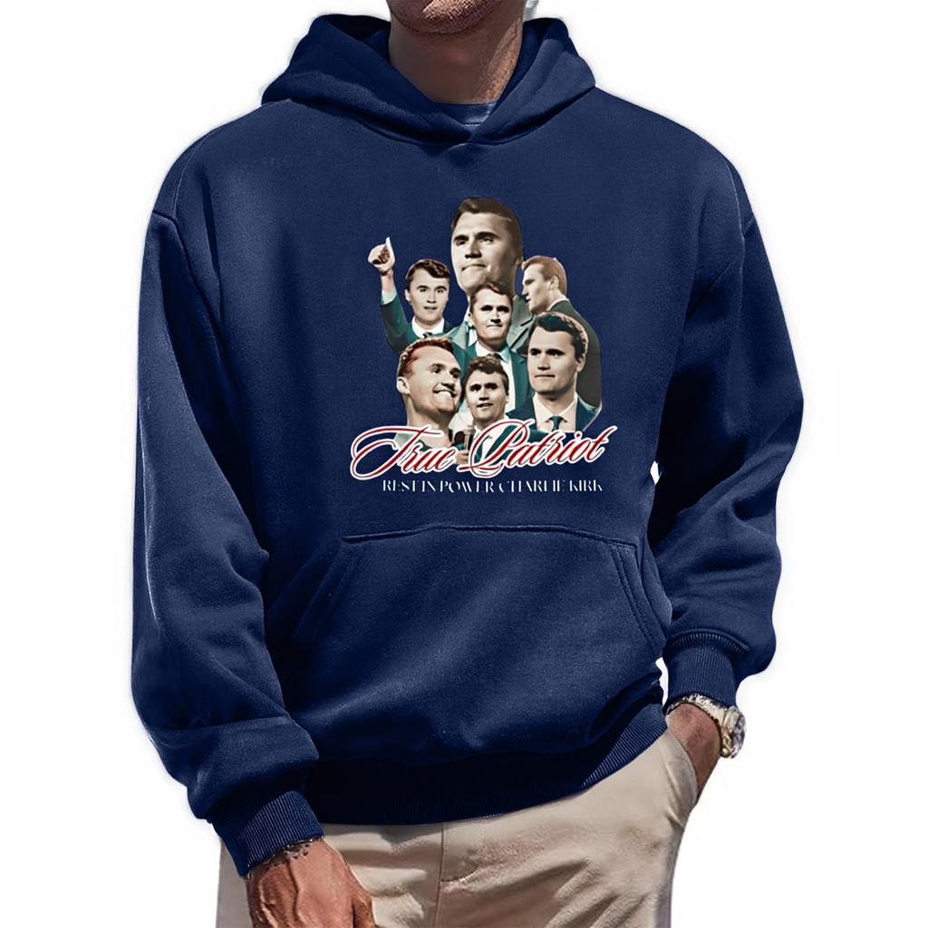 Men's Fashionable Casual Long-sleeved Printed Hooded Sweater Top