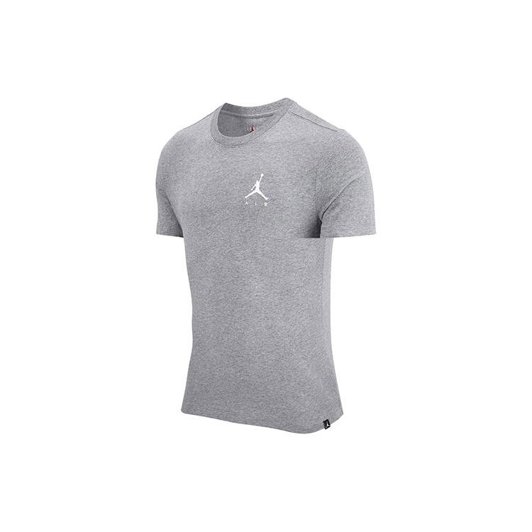 Air Jordan Jumpman Logo Embroidered Knit Sports Short Sleeve Gray Men s DA6800-091 XXXL