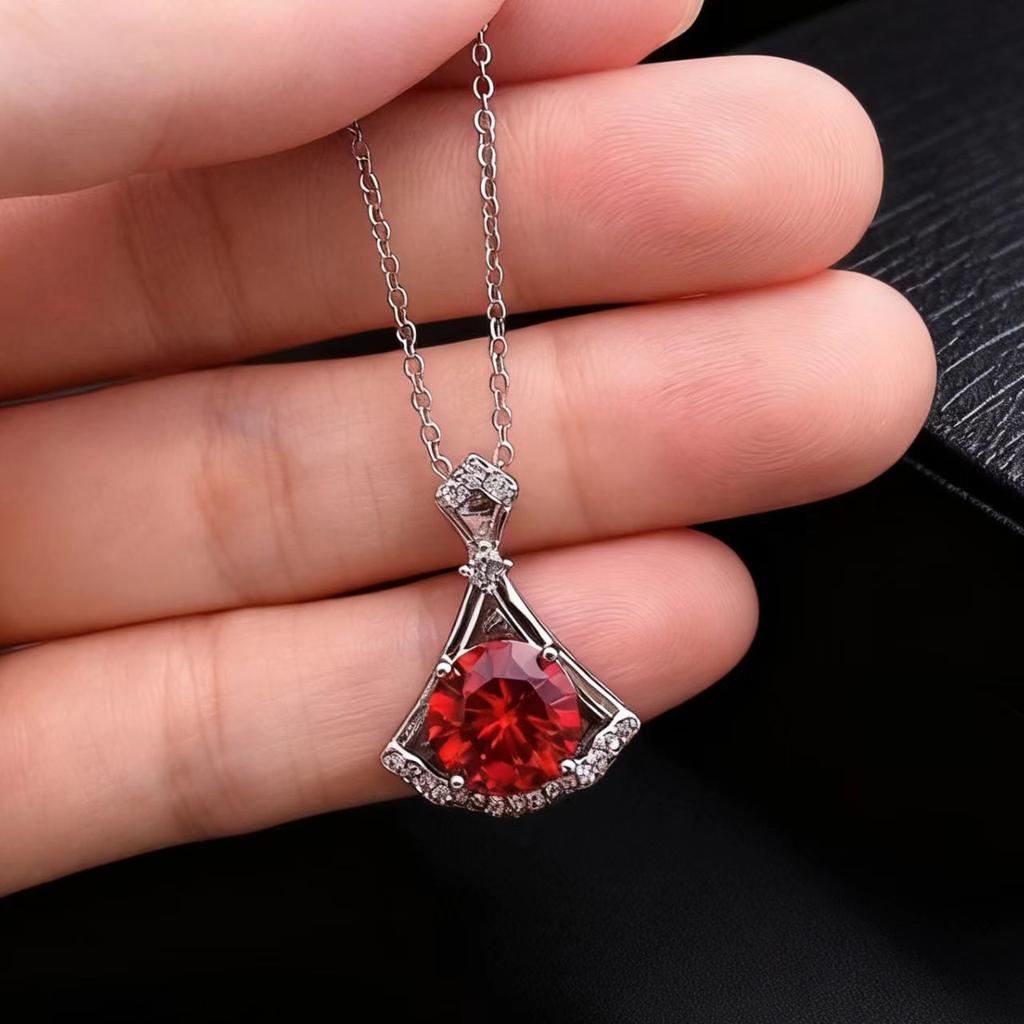 Classic Small Skirt Necklace Female Simulation Zircon Collarbone Chain Eight Hearts Eight Arrows Micro Inlaid Pendant