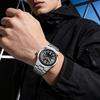 Vintage Aviation Pilot Watch for Men Waterproof Quartz Watch with Date Luminous Hands Steel Strap Dress Wrist Watch