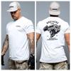 Taktisches Schießen Militärisch Grafik T-Shirt Unisex Doppelprint Volle Nachtsichtausrüstung Totenkopf Ba Logo Waffenbrüder