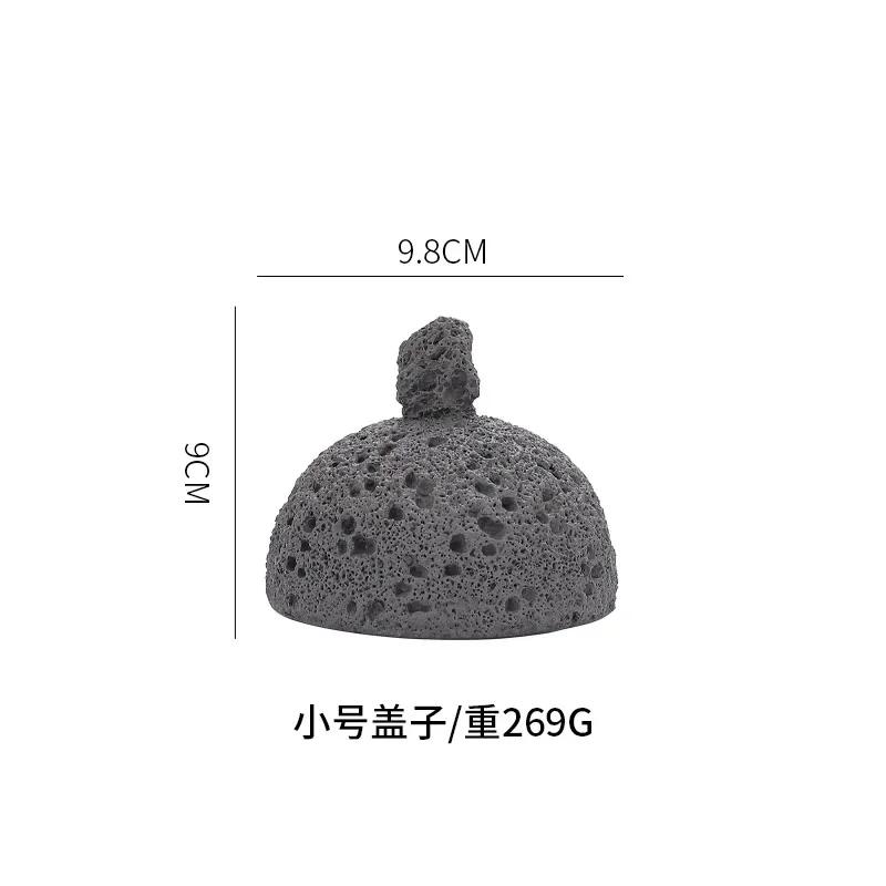 

Creative Black Volcanic Stone Art Tableware, Dry Ice Sushi Plate, Cold Plate, Unique Cement Honeycomb Coal Spherical Plate