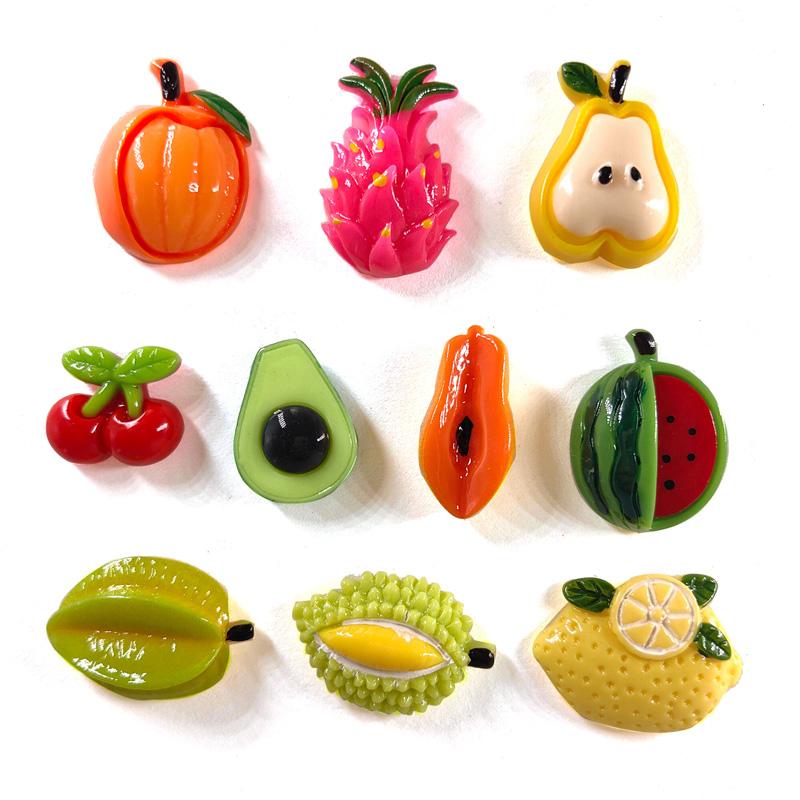 10 Stück Obst Kühlschrankmagnet Durian Avocado Birne Figur Harz Kühlschrank Whiteboard Aufkleber DIY Dekoration Küchenzubehör