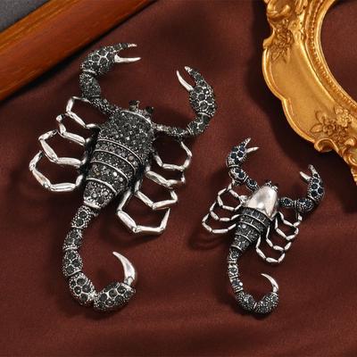 Vintage Rhinestone Scorpion Brooch Men'S Coat Jacket Insect Pin Accessories Dual Purpose Clothing Accessories