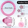 10 Pieces Fluffy Steering Wheel Covers Set,YSLSLOO Furry Steering Wheel Cover for Women Fashion Steering Wheel Cover Soft Steering Wheel Protector