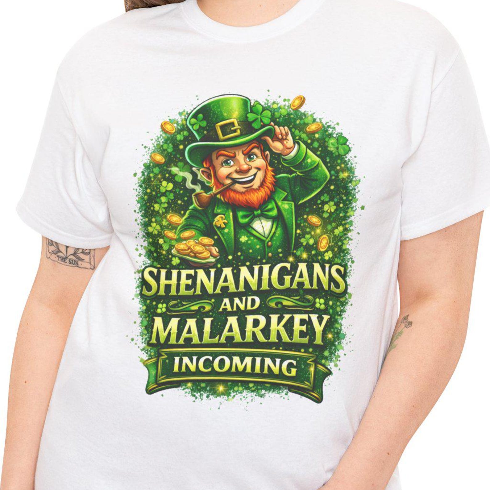 Shenanigans and Malarkey Leprechaun T-Shirt | St. Patrick s Day Tee 2XL