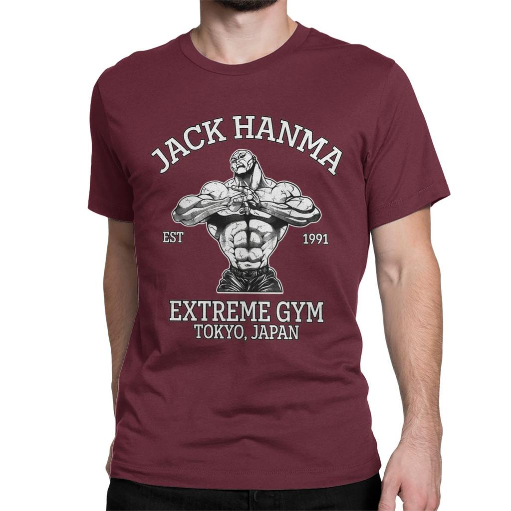 Baki The Grappler Jack Hanma Gyms T Shirt Men Women 100% Cotton Vintage T-Shirts Aesthetic Arts Anime Tee Shirt Tops Plus Size