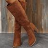 Large Size High-heeled Polished Boots Autumn and Winter New Tall Suede Fashion Boots Cowboy Women's Boots
