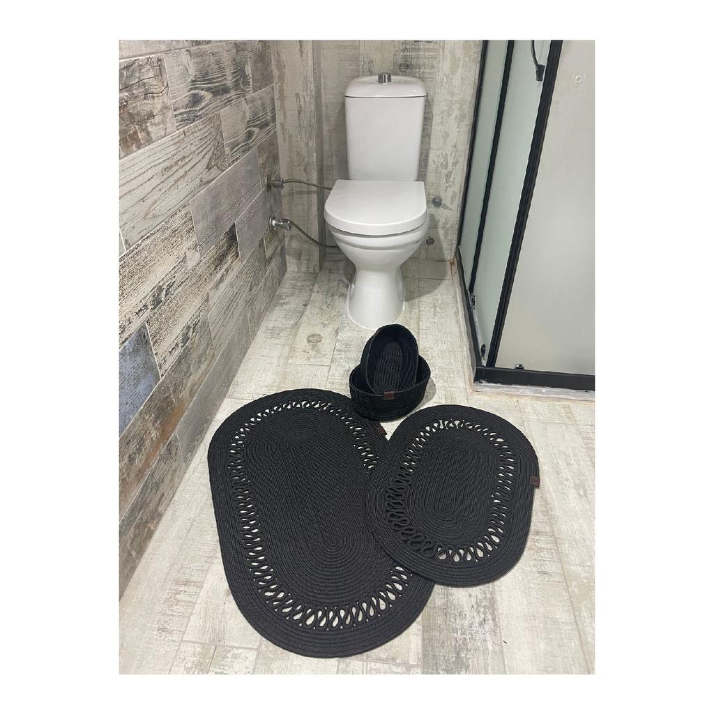 Iuta, răchită, set covoraș de baie, set coș de baie, set covoraș