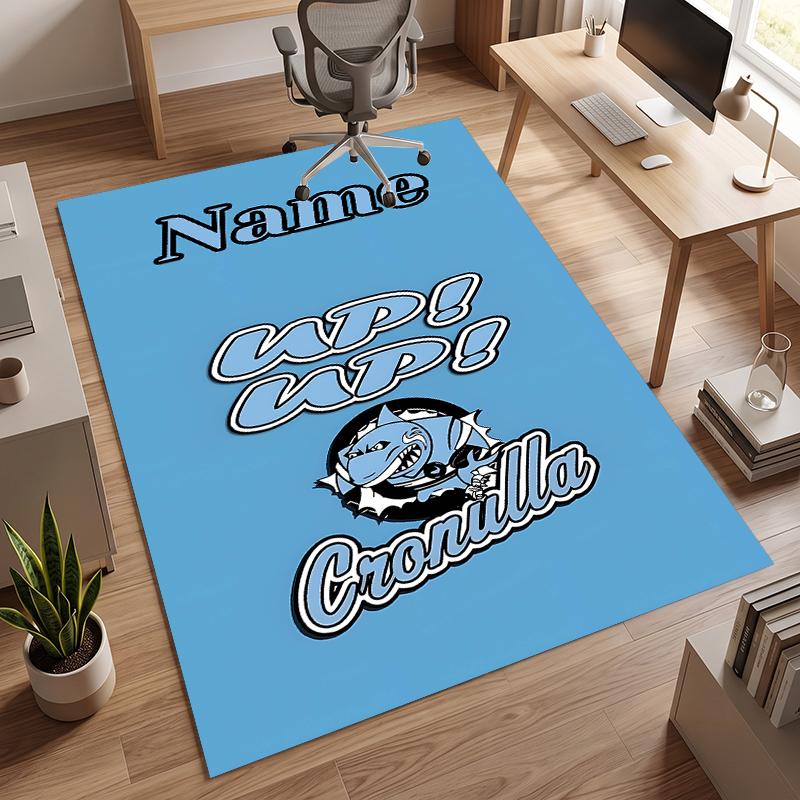 Cronulla Sutherland Sharks (1) Personalized Name Office Carpet Stylish Decor for Living Room Bedroom Kitchen