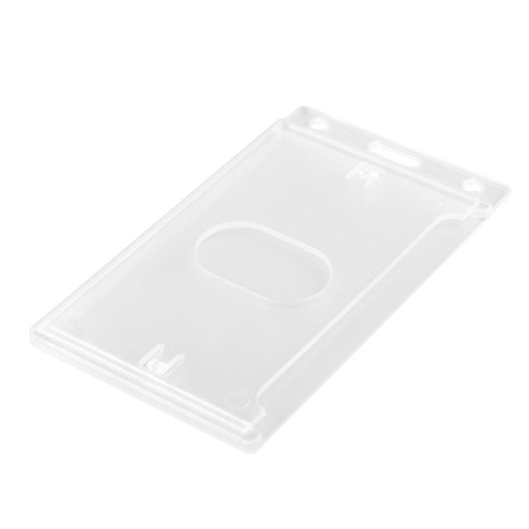 ABS Transparent Card Holder with Lanyard for ID, Access, Meal, Bus, and School Cards