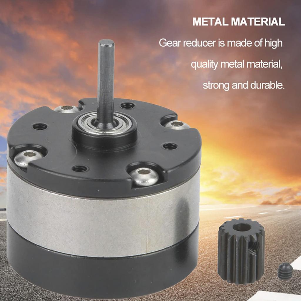 Durable, compact, metal gear reducer motor for RC motors. Compatible with 540 motor-equipped devices.