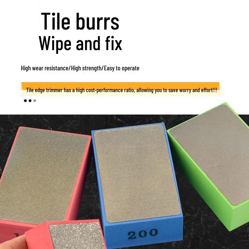 Fliesen Anfas- & Polierpad: Karborund Handschleifscheibe