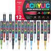 GUANGNA 240-12 Colors Acrylic Colors Markers Soft Direct Liquid Paint Marker Pen DIY Drawing for Stone Stationery Art Supplies