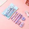 7pcs Gradient Color Stationery Set Gel Pens Highlighter Eraser Correction Tape Ballpoint Pen Pencil for Gift School Office