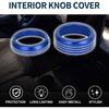 Media Volume Gear Shift Control Switch Knob Cover Ring for Ford Mach-E 2021-2024 Sturdy | Interior Decal Trim Blue 2 Pcs