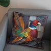 2D Stained Glass Style Pheasant-Printed Pillow Cover Pattern Cushion Cover Suitable For Sofa Bedroom Car Pillow Cover