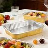 10pcs Golden Aluminum Foil Pans with 10pcs Chear Lids & Handles Heavy Duty Aluminum Pans Disposable Foil Pans Containers