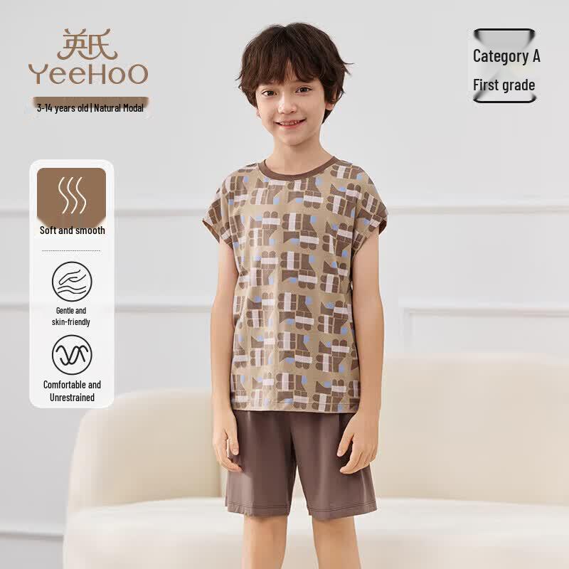 YEEHOO Boys' Modal Breathable Short Sleeve Pajama Set