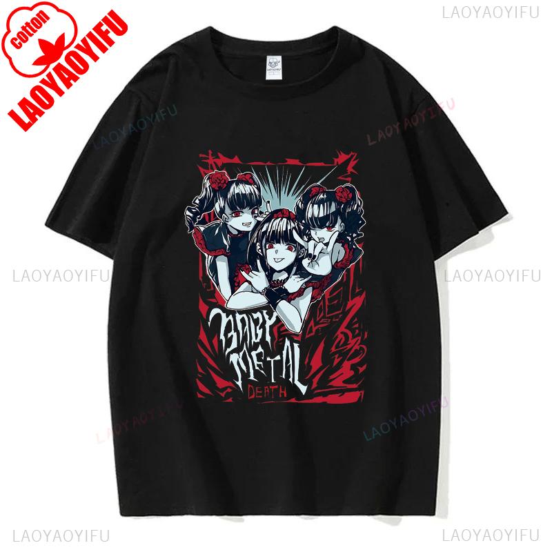 

Lmxool Babymetal Shirt Man Soft Classic Short Sleeve O Neck Tee Tops Japanese Band Print Tshirt Summer Fashion Cotton Camisetas 3XL