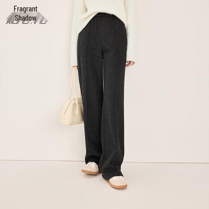 Xiangying Women s High-Waist Wide-Leg Wool Blend Trousers S