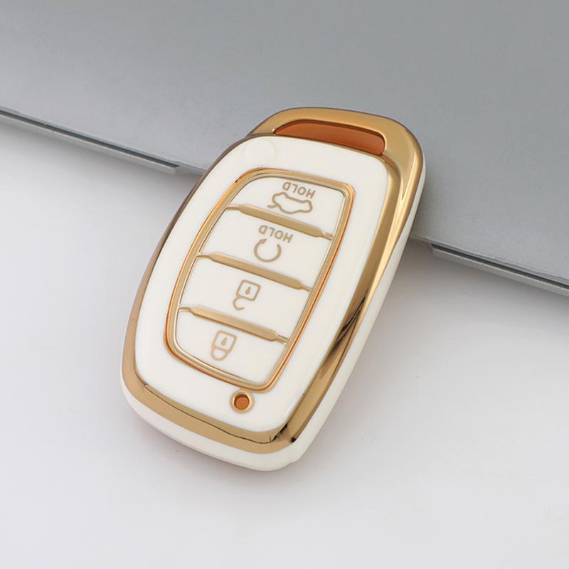 4 Knoppen TPU Auto Slimme Sleutelhoes Cover Voor Hyundai Tucson Santa Fe Rena Sonata Elantra Creta Ix35 Ix45 I10 I30 I40 Accessoires