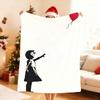 Graffiti Artist B BanksY Y Blanket Soft Throw Blanket for Home Bedroom Bed Sofa Picnic Travel Office Rest Cover Blanket Gift