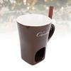Chocolate Melting Cup Ceramic Chocolate Fondue Mug with Fork for Ice Cream Cheese  