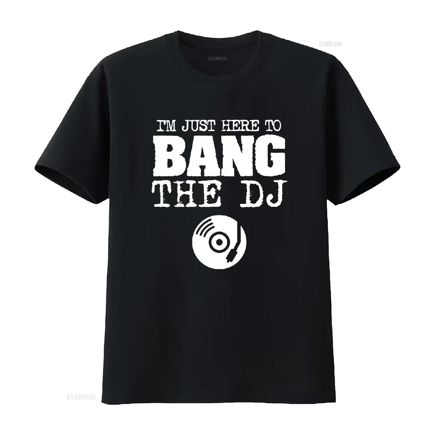 Смешная футболка Bang The DJ Диджей Жена Девушка Музыка Странная для Любителей Диджеев Одежда Атмосфера Вечеринки винтажная Стиранная Мягкая S чёрный