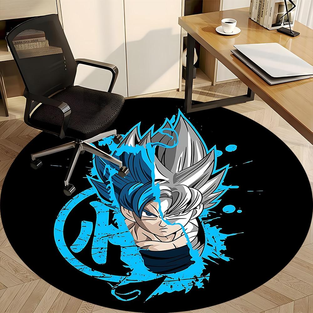 1pc Goku Dragon Ball Office Round Area Rug, Indoor Mat Suitable For Office,Bedroom Living Room Home Decor, Room Deco a0926181