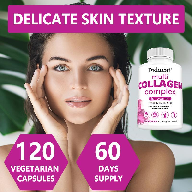 Multi Collagen Complex for Women with Biotin & Vitamin C, 120 Capsules Skin and Hair Supplement