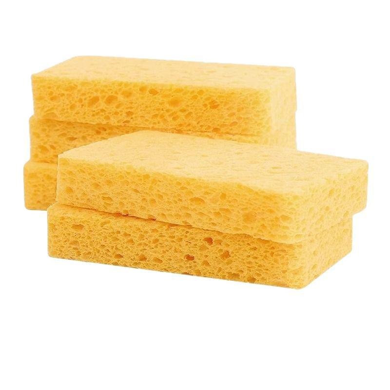 Natural Wood Pulp Sponge Double-Sided Scouring Pad - Magic Decontamination Dishwashing Brush