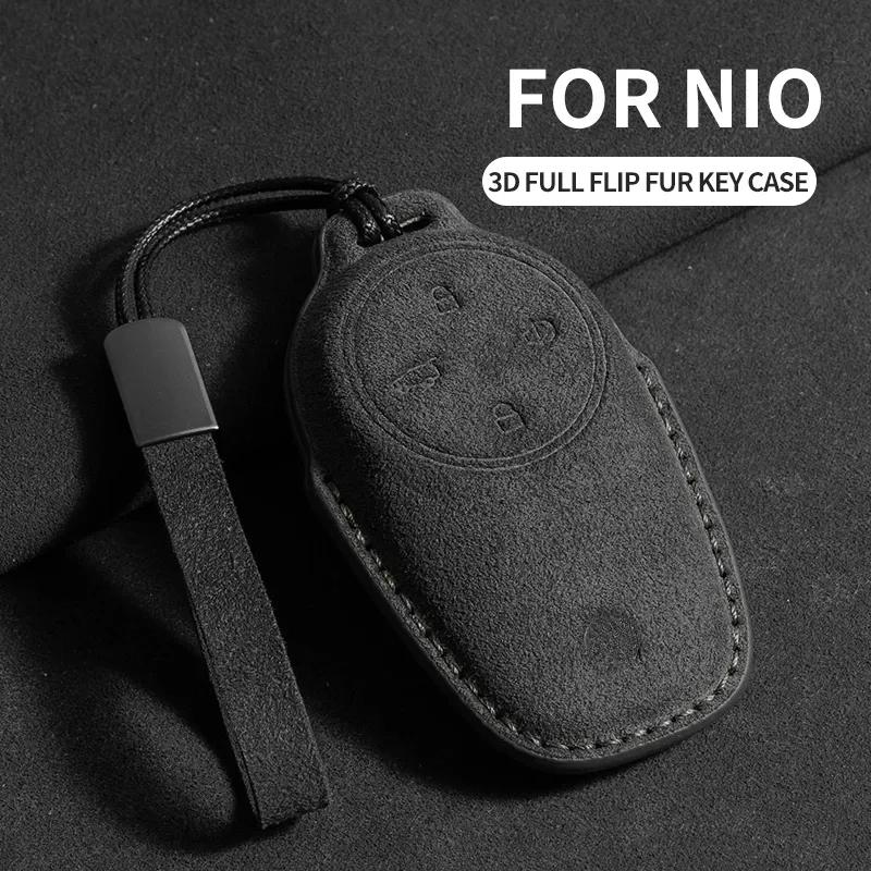 Car Key Cover For Weilai NIO ES6 ES8 EC6 ET7 Auto Car Key Bag Case Cover Shell Fob Protector Holder Keychain Accessories