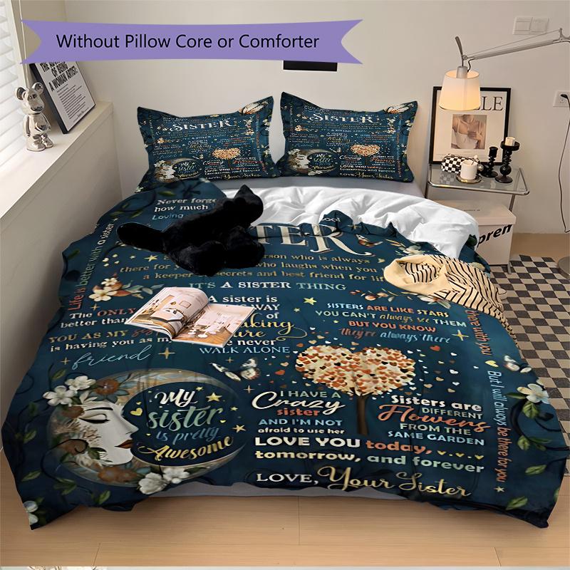 3pcs Love You Forever Quilt Set - Soft and Comfortable Bedroom, Guest Room and Dorm