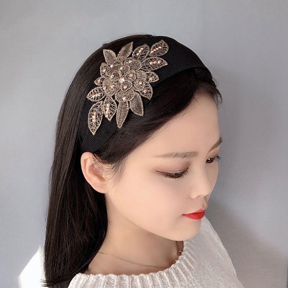 Cloth Wash Face Non Slip Wide Side Korean Head Wrap Lace Hairbands Women Hair Hoop Mother Headband
