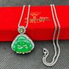 High-End Jade Big-Belly Buddha Pendant: Unisex Alloy Gift