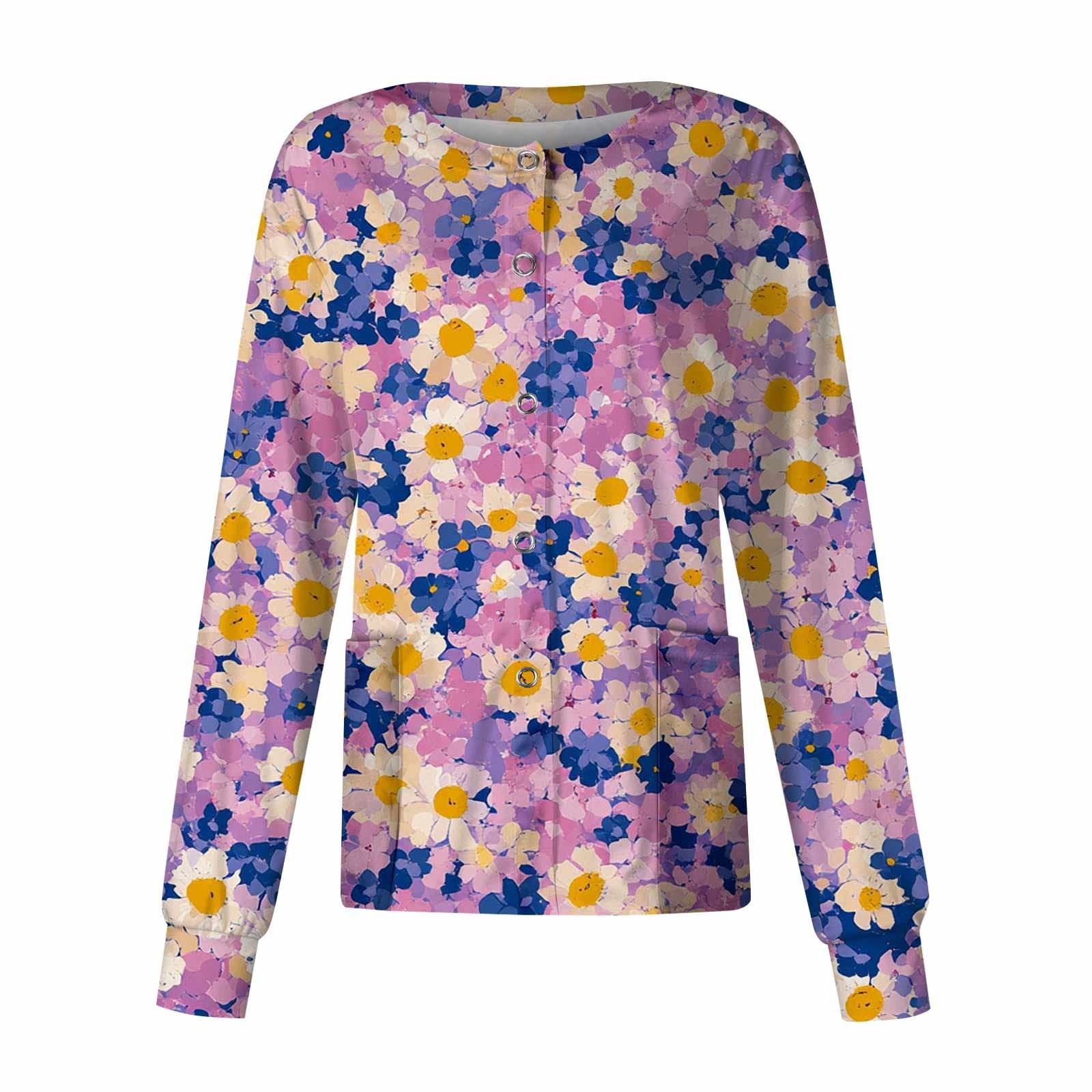 

Женский однобортный защитный комбинезон с длинным рукавом и карманом, рабочий воротник-стойка, кардиган, куртка, топ M фиолетовый