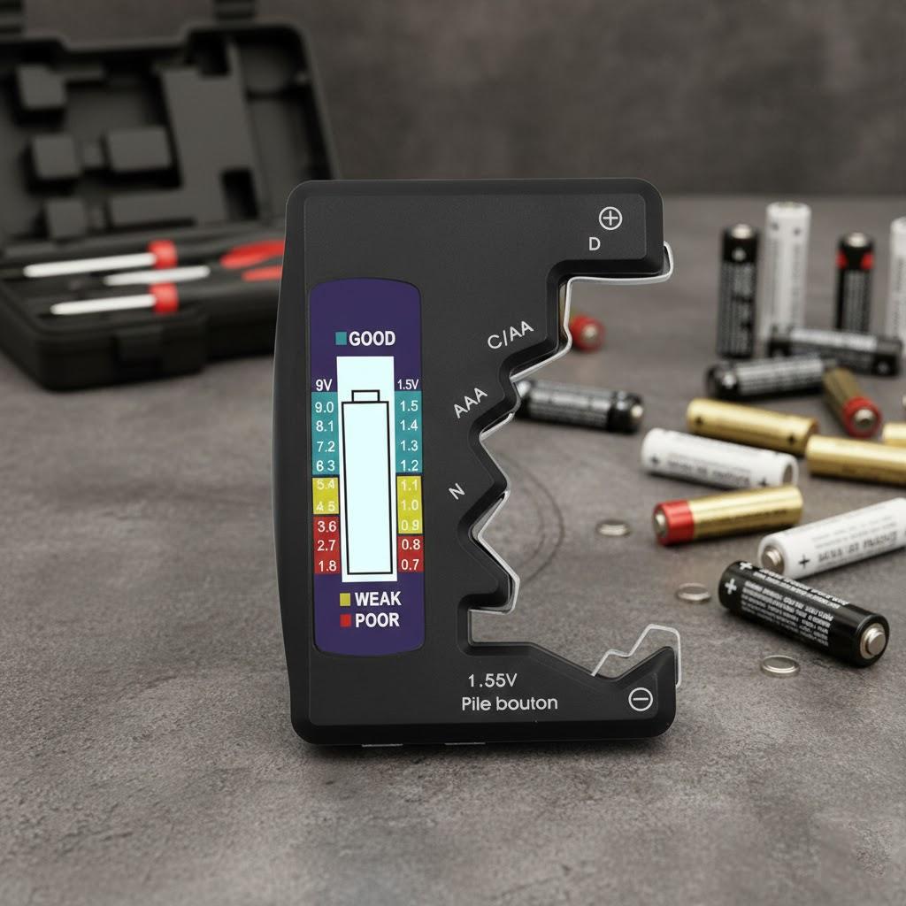 Digital LCD Battery Tester for AA AAA C D 9V Button Cell Capacity Checker Diagnostic Tool with Clear Display