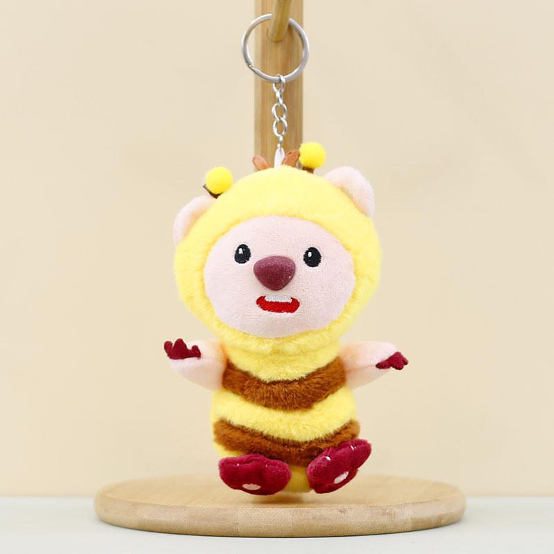Adorable Plush Beaver Keychain Cute Short Plush Animal Bag Charm 12cm Stuffed Toy